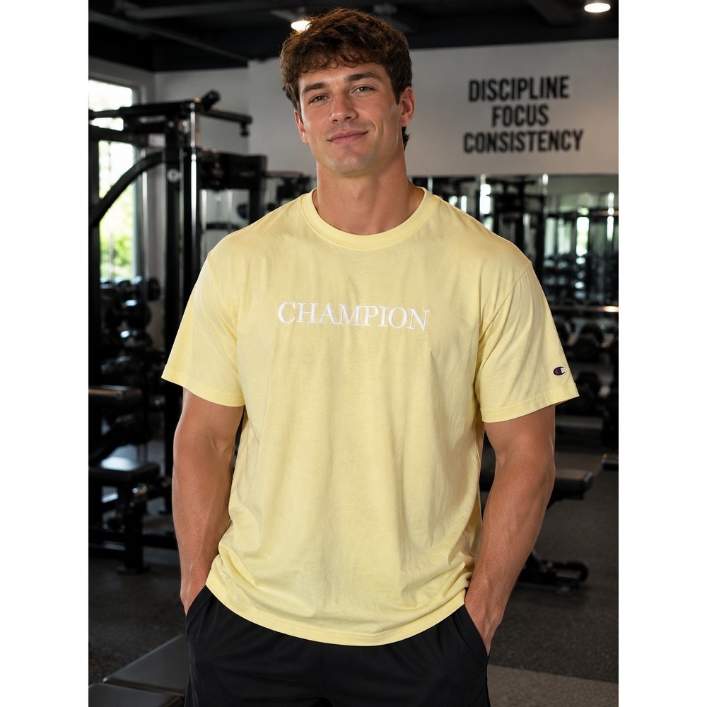 CHAMPION Men's XXL NWT Yellow Short Sleeve T-shirt -2605